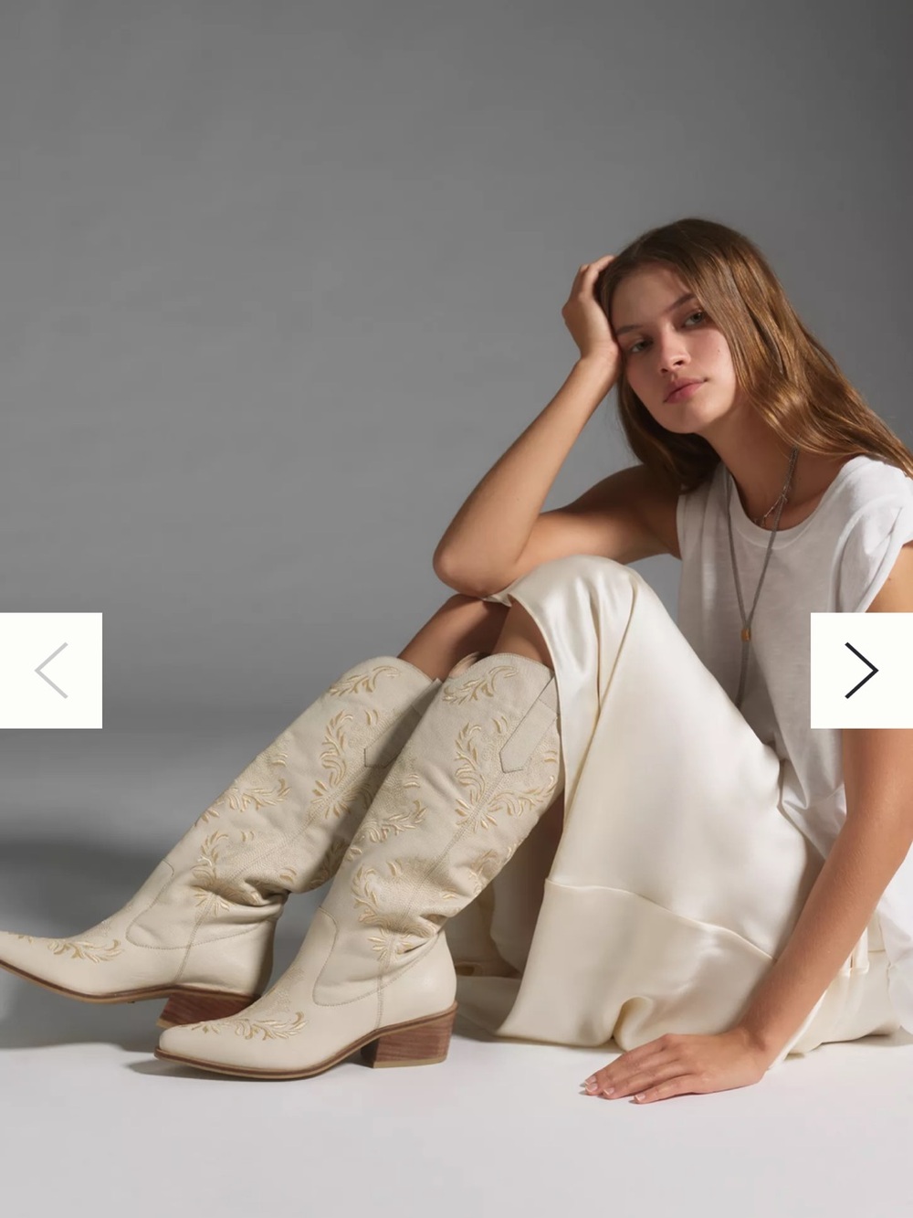 Anthropologie Stivali Jolene boot Women’s Cream Knee-High Heeled Boots